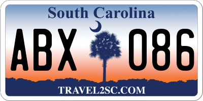 SC license plate ABX086