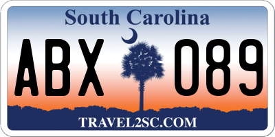 SC license plate ABX089