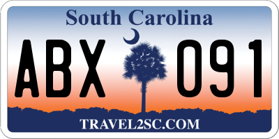 SC license plate ABX091