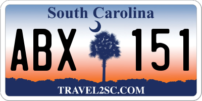 SC license plate ABX151