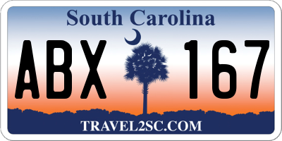 SC license plate ABX167