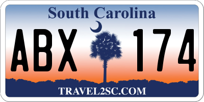 SC license plate ABX174