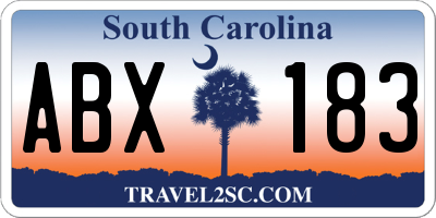 SC license plate ABX183