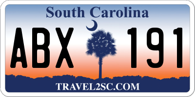 SC license plate ABX191