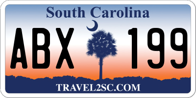SC license plate ABX199