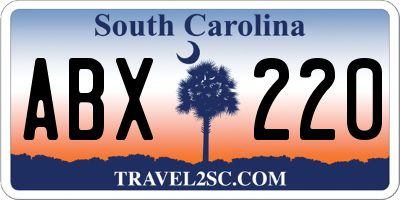 SC license plate ABX220