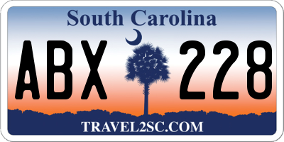 SC license plate ABX228