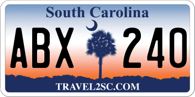SC license plate ABX240