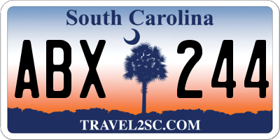 SC license plate ABX244