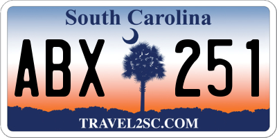 SC license plate ABX251