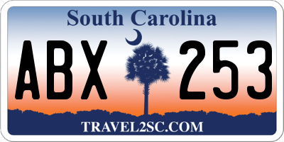 SC license plate ABX253