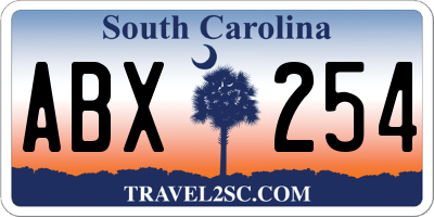 SC license plate ABX254