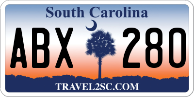 SC license plate ABX280
