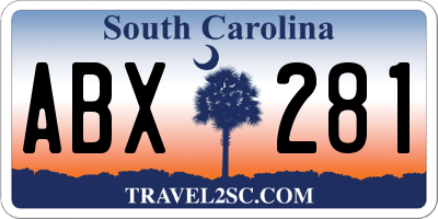 SC license plate ABX281