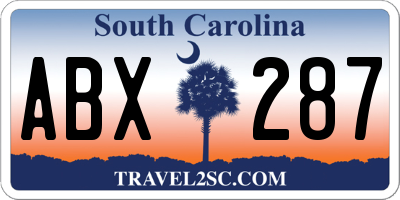 SC license plate ABX287