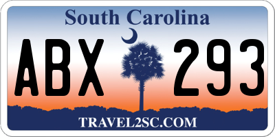 SC license plate ABX293