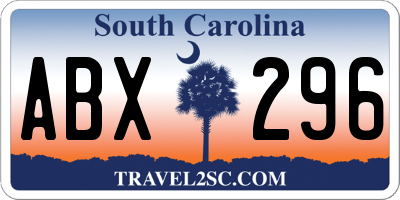 SC license plate ABX296
