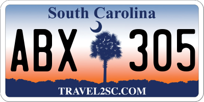 SC license plate ABX305