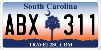 SC license plate ABX311