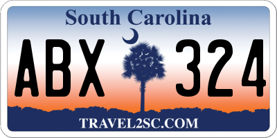 SC license plate ABX324