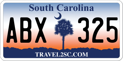 SC license plate ABX325