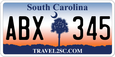 SC license plate ABX345