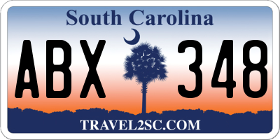 SC license plate ABX348