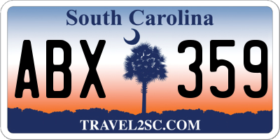 SC license plate ABX359
