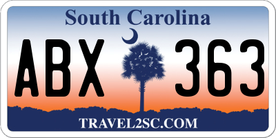 SC license plate ABX363