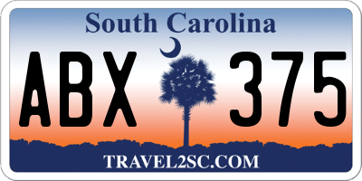 SC license plate ABX375