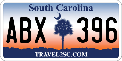 SC license plate ABX396