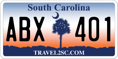 SC license plate ABX401
