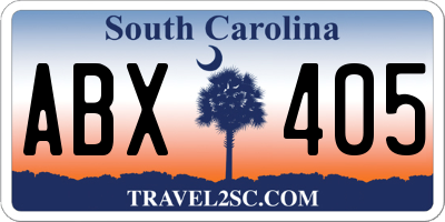 SC license plate ABX405