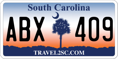 SC license plate ABX409