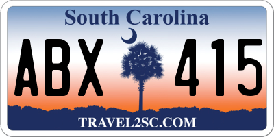 SC license plate ABX415