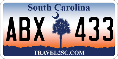 SC license plate ABX433