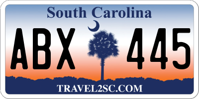 SC license plate ABX445