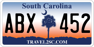 SC license plate ABX452