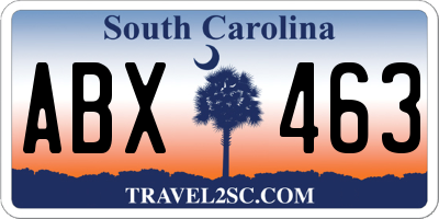 SC license plate ABX463