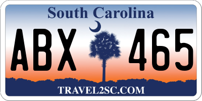 SC license plate ABX465