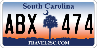 SC license plate ABX474