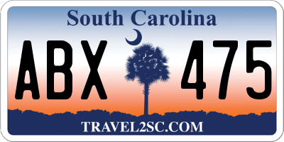 SC license plate ABX475