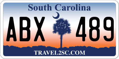 SC license plate ABX489