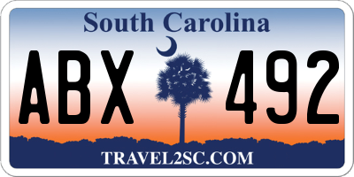 SC license plate ABX492
