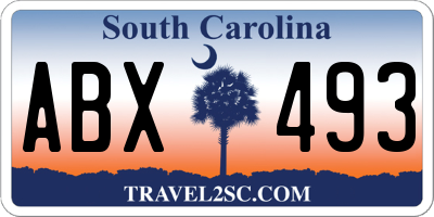 SC license plate ABX493