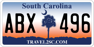 SC license plate ABX496