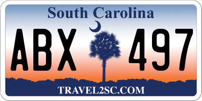SC license plate ABX497