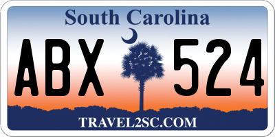 SC license plate ABX524