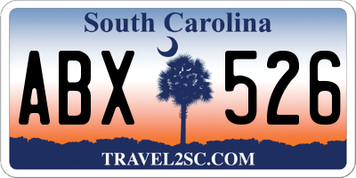 SC license plate ABX526