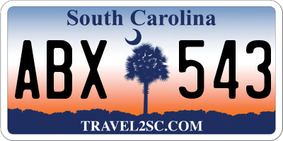 SC license plate ABX543